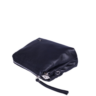 Klasyczna torebka damska skórzana listonoszka VEZZE V018 czarna