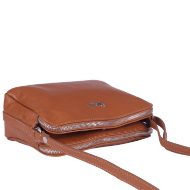 Torebka listonoszka skórzana VEZZE V017 ruda