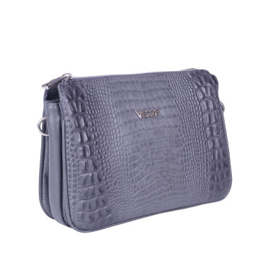 Torebka listonoszka skórzana VEZZE V016 szara