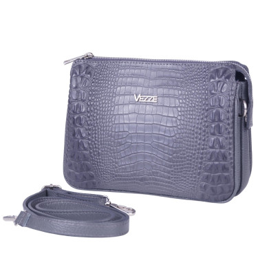 Torebka listonoszka skórzana VEZZE V016 szara