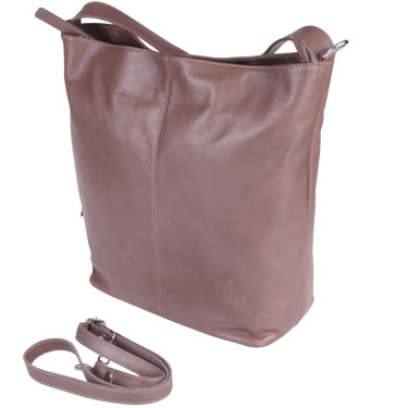 Torebka damska skóra naturalna VEZZE V026 cappucino