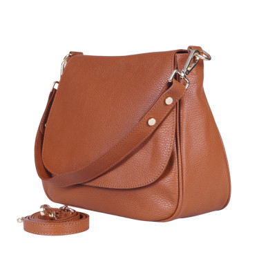 Skórzana torebka damska VEZZE V028 ruda