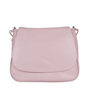 Skórzana torebka damska VEZZE V028 pudrowy róż