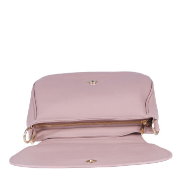 Skórzana torebka damska VEZZE V028 pudrowy róż