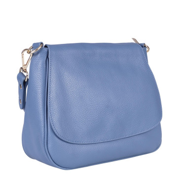 Skórzana torebka damska VEZZE V028 niebieska