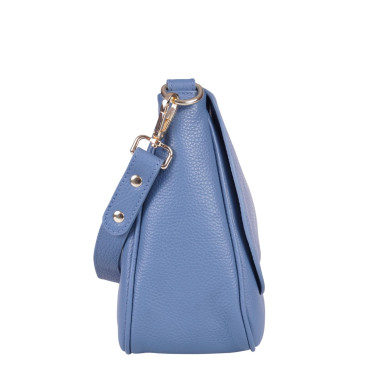 Skórzana torebka damska VEZZE V028 niebieska