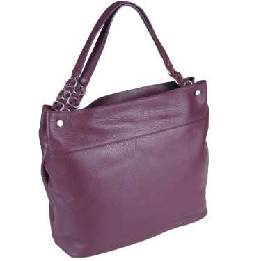 Bordowa torebka damska skóra naturalna VEZZE V031