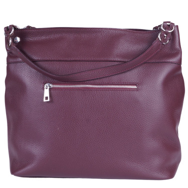 Bordowa torebka damska skóra naturalna VEZZE V031