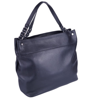 Czarna torebka damska skóra naturalna VEZZE V031