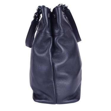 Czarna torebka damska skóra naturalna VEZZE V031