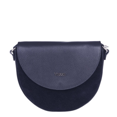 Torebka półokrągła listonoszka skórzana VEZZE V033 czarna