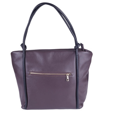 Torebka damska skóra naturalna brązowo-czarna VEZZE V034