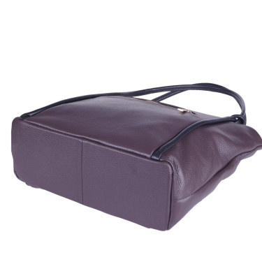 Torebka damska skóra naturalna brązowo-czarna VEZZE V034