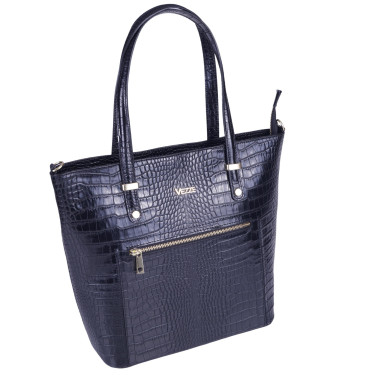 Czarna elegancka torebka damska skórzana VEZZE V035