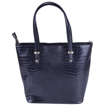 Czarna elegancka torebka damska skórzana VEZZE V035