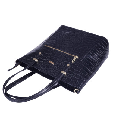 Czarna elegancka torebka damska skórzana VEZZE V035