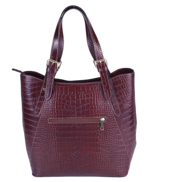 Brązowa elegancka torebka damska skórzana VEZZE V036