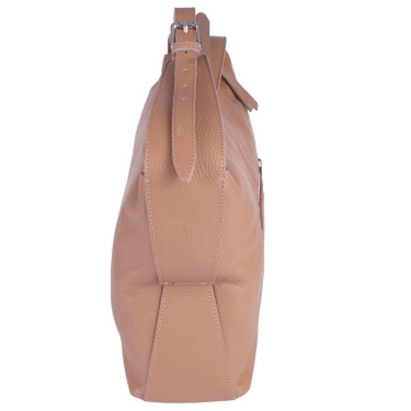 Beżowa torebka damska skóra naturalna VEZZE V037