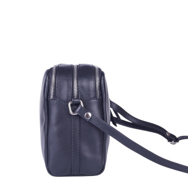 Klasyczna torebka mała listonoszka skórzana VEZZE V038 czarna