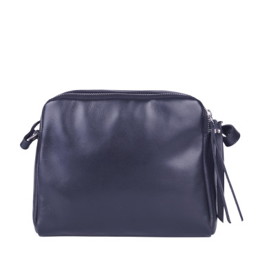 Klasyczna torebka mała listonoszka skórzana VEZZE V038 czarna