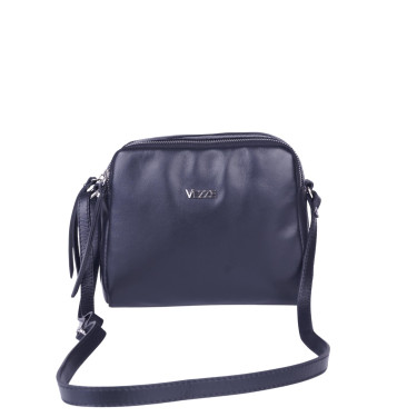 Klasyczna torebka mała listonoszka skórzana VEZZE V038 czarna