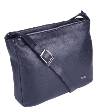 Torebka damska czarna skóra naturalna VEZZE V040