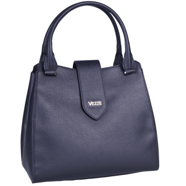 VEZZE Torebka damska skórzana shopper bag V041 czarna