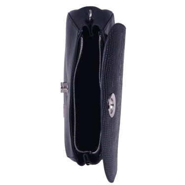 Klasyczna torebka damska skórzana V042 czarna