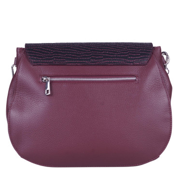 Klasyczna torebka damska skórzana V042 bordowa