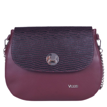 Klasyczna torebka damska skórzana V042 bordowa