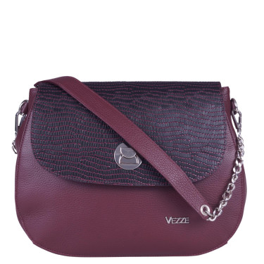 Klasyczna torebka damska skórzana V042 bordowa