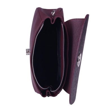 Klasyczna torebka damska skórzana V042 bordowa