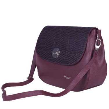 Klasyczna torebka damska skórzana V042 bordowa