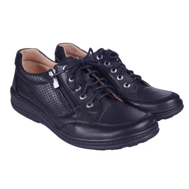 Czarne półbuty damskie skóra naturalna Helios 357