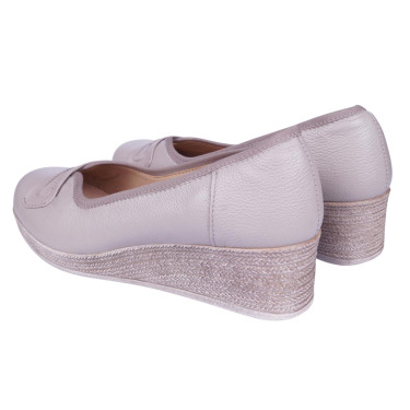 Półbuty damskie skóra naturalna Bucik AP71 beżowe