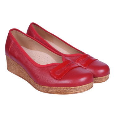 Półbuty damskie skóra naturalna Bucik AP71 czerwone