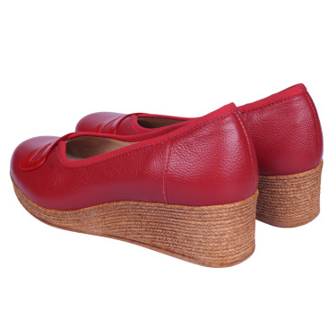 Półbuty damskie skóra naturalna Bucik AP71 czerwone