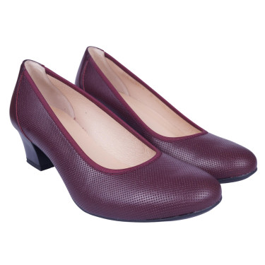 Półbuty skórzane damskie PESCO 1813 bordowe