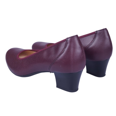 Półbuty skórzane damskie PESCO 1813 bordowe