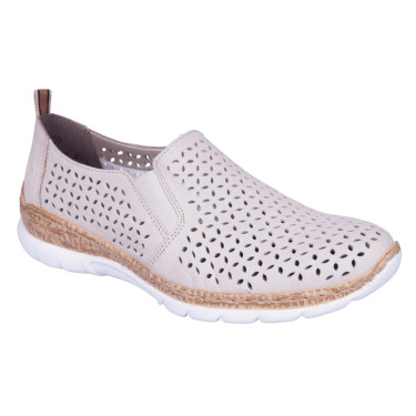 Komfortowe półbuty damskie RIEKER N4251-60 beżowe