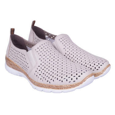 Komfortowe półbuty damskie RIEKER N4251-60 beżowe