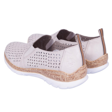 Komfortowe półbuty damskie RIEKER N4251-60 beżowe