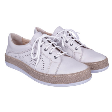 Półbuty skórzane damskie SYRENA 0643 białe