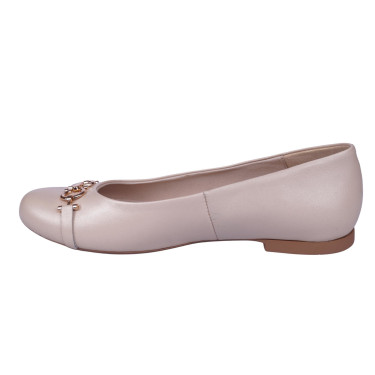 Klasyczne skórzane balerinki Wielbut 020 beżowe