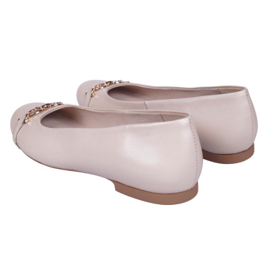 Klasyczne skórzane balerinki Wielbut 020 beżowe