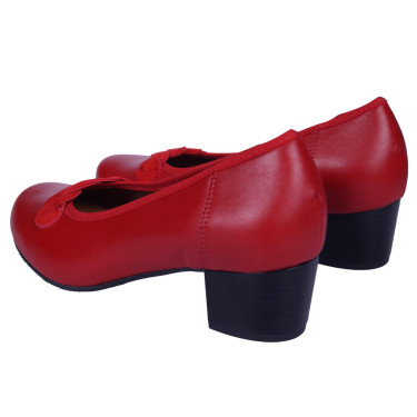 Klasyczne skórzane czółenka Wielbut 027 czerwone