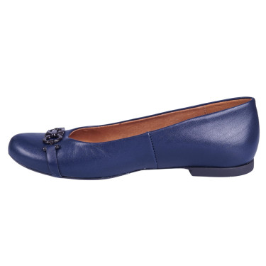 Klasyczne skórzane balerinki Wielbut 020 granatowe