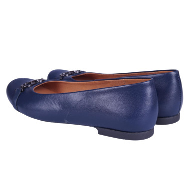 Klasyczne skórzane balerinki Wielbut 020 granatowe