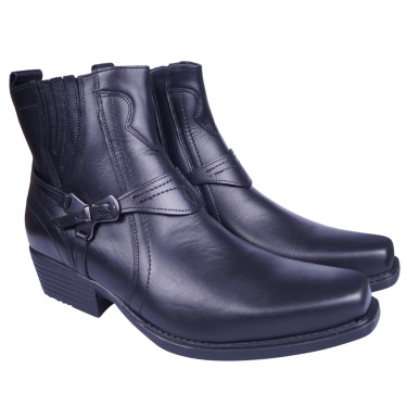 Buty skórzane motocyklowe kowbojki męskie marki Lemi 0680 czarne