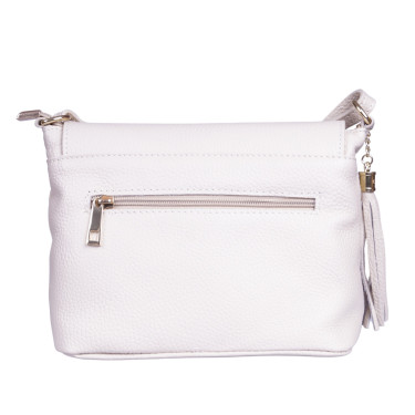 Torebka listonoszka damska beżowa skóra naturalna ważka Vezze V044